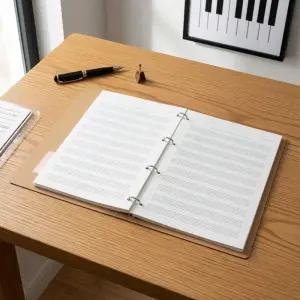 A4 오선지 리필용지 낱장 악보 공책 기타 연습 교육용 오선노트 바인더 속지 100매