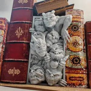 고딕 가고일 북엔드 - 3D 프린팅 대리석 스타일 몬스터 동상 할로윈을 위한 소름 끼치는 악마 선반 장식