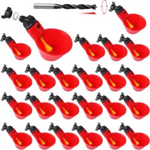 산성 12팩 치킨 워터러 컵 가금류 물컵 DIY 메추라기 오리 닭새를 위한 자동