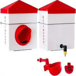 RentACoop 2.5파운드 병아리2닭 중간 포트 공급기 및 병아리 닭 메추라기 기타 소형 조류를 위한