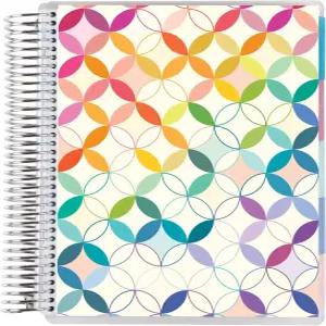 7인치 x 9인치 12개월 언데이트 스파이럴 바운드 라이프 플래너 - 미드 센추리 서클 커버 + 인테리어