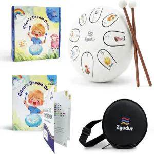 즈구두르 음악 창작 타악기 드럼 스틸 텅 레인 계몽 3세 이상에게 적합한 장난감 대체 악기 (흰색 8 노트 6