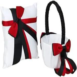 결혼식 파티 용품을 위한 타오테니시 웨딩 링 베개 꽃 소녀 바구니 세트 러스틱 버랩 레이스 베어러 -