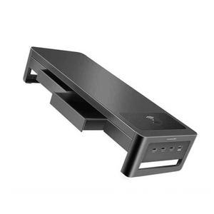 USB 포트 모니터 선반 모델 단일 스탠드 무선충전 받침대 블랙