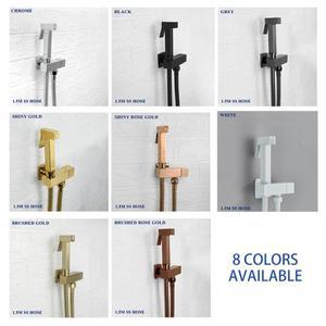 황동 비데 수도꼭지 브러시드 골드 핸드헬드 스프레이어 위생 샤워 변기 싱글 냉수 탭 자가 세척