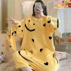 원피스잠옷 수면 극세사 잠옷 원피스