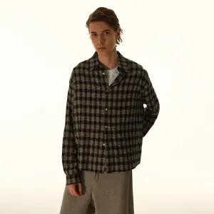 셔츠 퀄리티 플란넬 체크 카디건 남사친 블랙 회색 가을 빈티지 패피3