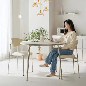 화이트 원형테이블 4인용 식탁 테이블 카페