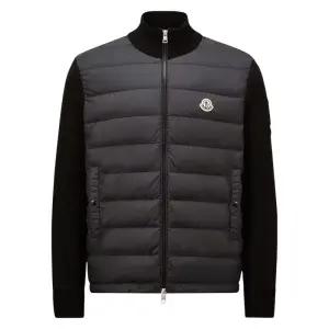 (전사이즈)26시즌 몽클레어 블랙 니트 패딩 가디건 (정면로고)