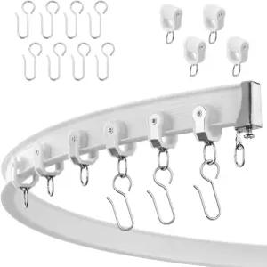 유연한 구부릴 수 있는 천장 커튼 트랙 무음 롤러 브래킷이 곡선형 막대 방 칸막이 RV 트랙(흰색