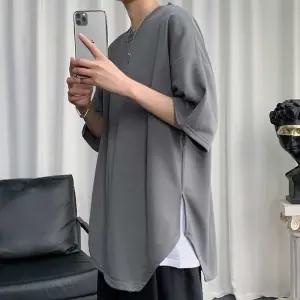 힙합 반팔티셔츠 남자 라운드넥 오버핏 스트릿 패션 남자반팔티 남자옷