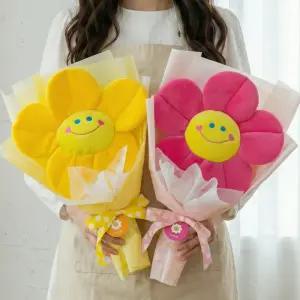 빅사이즈 스마일꽃 한송이 인형꽃다발 (4컬러) 이벤트 축하 응원 기념일 선물 재롱잔치 학예회 발표회 행사 기념