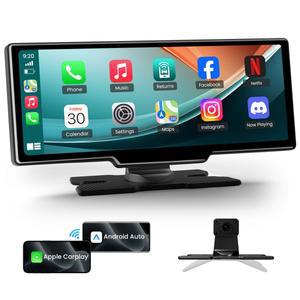 모비엑서 10.26 무선 카플레이 안드로이드 오토 스크린 자동 BT 미러캐스트 HD GPS 네비게이션 플러그 앤