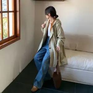 여친 가을 하프후드 트렌치코트 야구 코트 잠바 1PICK3