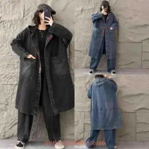 여성 청 하프 가을 빈티지 야구 잠바 트렌치코트 빅사이즈 후드 배색 코트 1PICK3