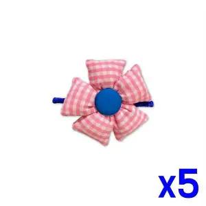 [골드스마일]TBZ 헤어 액세서리 꽃모양 포인트 머리끈 x5개 헤어고무줄