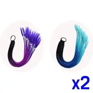 [골드스마일]TBZ 그라데이션 컬러 60cm 가발 머리끈 x2개 데일리머리끈