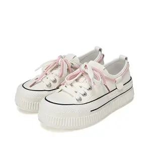 [바바라구두][BABARA] 소가죽 더블 슈레이스 여성 데일리 스니커즈 BBH168PK