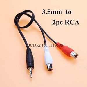 1PC 3.5mm 잭 Aux-2 RCA 오디오 비디오 케이블 스테레오 Y 분배기 AV 어댑터 DVD TV VCR 핸드폰 스피커 호