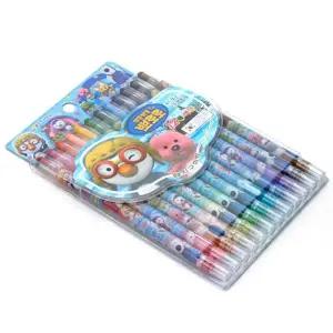 [셀러에이드]TBZ 샤프식 12색 뽀로로 색연필 선명한 신학기준비물 유아용색연필