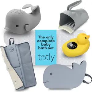 6pcs 목욕 무릎 보호대 및 팔꿈치 세트 - 쿠션 2개 헹굼 컵 스파우트 커버 온도계 미끄럼 방지 매트가