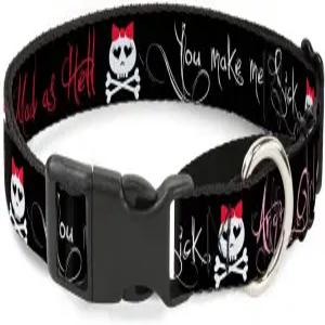 버클 다운 앵그리 걸/지옥처럼 미친/당신은 나를 병든 마팅게일 개 목걸이 1 와이드 핏 9-15 넥 스몰