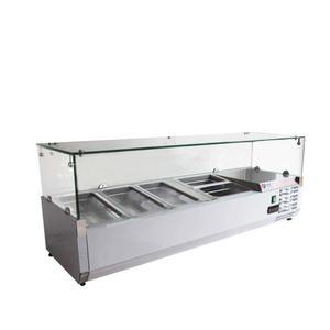 토핑 냉장고 가로형 반찬 0 9m 스테인리스스틸커버 밧드 진열 쇼케이스