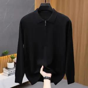 남친 실크 울 니트 긴팔 봄가을 터틀넥 집업 칼라넥 얇은 패피3