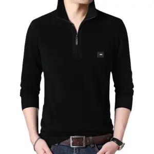 남친 그레이 니트 울 캐주얼 가을 톱 칼라넥 칼라 도톰 루즈핏 트레이드 패피3