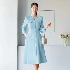 시크라인 ~XXL까지 세틸루 트위드 플레어 원피스 봄 가을 롱원피스 하객룩 오피스룩 모임룩 격식룩 빅사이