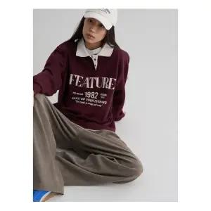 에잇세컨즈 칼라 긴소매 그래픽 럭비티셔츠 와인 356141WM2Z 1176528