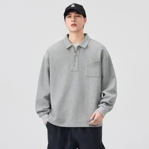 남자 봄가을 풀오버 반집업 코트 맨투맨 칼라 점퍼 패피3