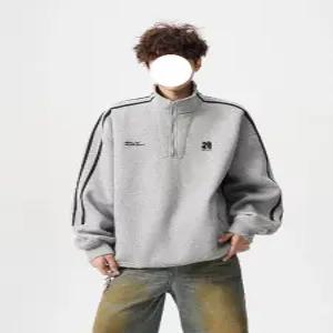 남사친 가을 빈티지 커플 트레이닝 차이나 스트라이프 코트 맨투맨 반집업 상의 점퍼 패피3