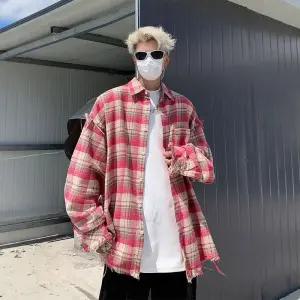 남친 핑크 빈티지 가을 헤짐 긴팔 셔츠 체크 패피3