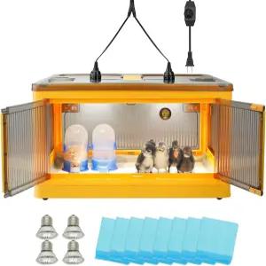 병아리를 위한 병아리 브루더 상자 모이통과 물 공급자가 있는 히터 최대 20마리까지 따뜻하게 오리 앵무새