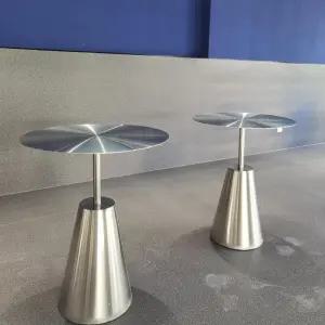 원형바테이블 심플 철제 스테인리스 스탠딩 테이블 흰색 커피숍