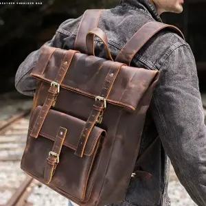 남자 캐주얼 백팩 가죽 노트북 여행용 직장인 대학생 패피5