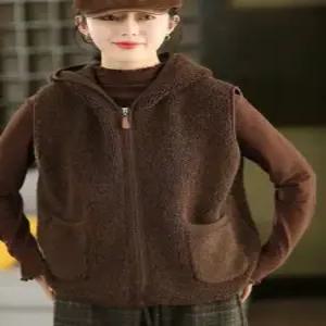 니트 빈티지 여사친 조끼 도톰 나시 다운 솔리드 후드 민소매 기모 1PICK1