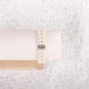 어머니진주팔찌선물 시후주얼리 두 줄 크리스탈진주 팔찌 8mm EC364Bc_8W