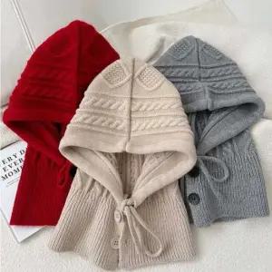 여자 바라클라바 선물 니트 넥 워머 꽈배기 후드 코디