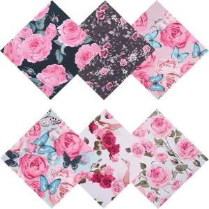 6PCS 두꺼운 안경 청소용 천 우아한 꽃 디자인 마이크로파이버 다양한 색상의 렌즈 재사용 가능한 및