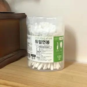 (ABM도매콜) 듀얼면봉 원형귀이개형 둥근형 120P(종이)