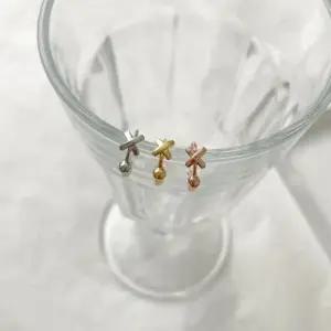 크로스 원터치 귀걸이 귀찌 피어싱 귀찌 패션귀걸이