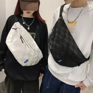 남여공용 체크무늬 슬링백 바디백 크로스백 대학생백 바디백 스포츠백