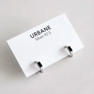 Silver925) Rectangle onyx earring 실버 심플 화려한