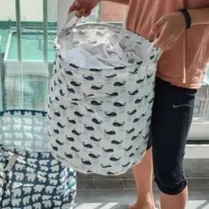 [UBA]린넨 장난감정리함 옷수거함 접이식 빨래바구니