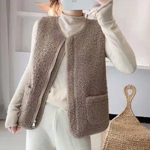 여성 뽀글이 양털조끼 이너 베스트 후리스 경량패딩