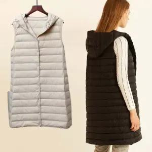 오리털 경량 베스트 롱조끼 패딩 아우터 레이어드