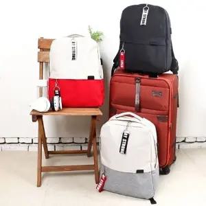 베이직 백팩 면 키홀더 남녀공용 캐리어 결합 백팩