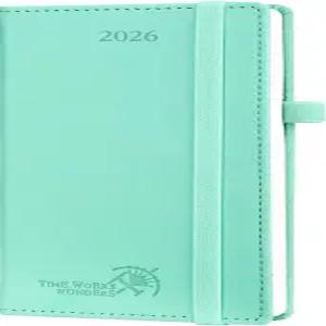 POPRUN 포켓 캘린더 2026(슬림 사이즈-3.5인치 x 6.5인치) 12개월(2026년 1월 - 12월) 펜 홀더 보관 비건